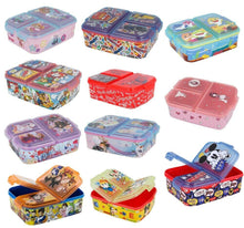 Cargar imagen en el visor de la galería, Sandwichera múltiple con 3 compartimentos plástico para almuerzo fiambrera desayuno infantil colegio