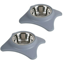 Cargar imagen en el visor de la galería, 2 Comederos para perros gatos mascotas color pastel bandeja acero inoxidable