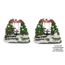 Cargar imagen en el visor de la galería, Escena Columpio Decoracion de Navidad Con Luz y Movimiento 23 x 18 cm