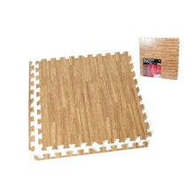 Cargar imagen en el visor de la galería, Esterilla baldosa Puzzle de Fitness color madera, Suelo de Gimnasio Goma eva