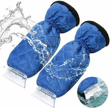 Cargar imagen en el visor de la galería, Rascador de hielo nieve coche con guante vellón para parabrisas impermeable