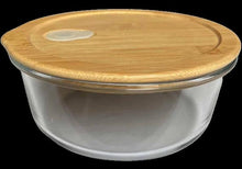 Cargar imagen en el visor de la galería, Fiambrera de Cristal con Tapa de Bambú Rectangular Cuadrada redonda
