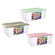 Cargar imagen en el visor de la galería, Caja de plástico almacenaje Contenedor con Asa Natural 12l