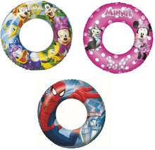 Cargar imagen en el visor de la galería, Rueda flotador hinchable 56 cm Mikey, minnie, Spider-man para 3-6 años