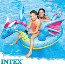 Cargar imagen en el visor de la galería, Intex - Ride on colchoneta hinchable dragon 201x191 cm 3 años, (57563NP)