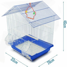 Cargar imagen en el visor de la galería, Jaula Pájaros Metal con Comedero Bebedero Columpio Saltador Cubeta 46x26x33 cm