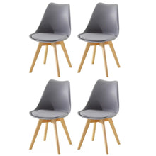 Cargar imagen en el visor de la galería, 4 x Sillas de comedor de plástico Eam de alta calidad, modernas, de lujo, nórdicas, para el hogar,