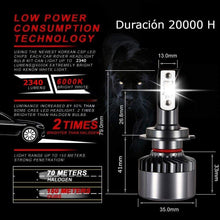Cargar imagen en el visor de la galería, 2 x Bombillas H1, H4, H7 LED Coche 26W 2340LM Lampara LED 9-36V Luces LED Coche