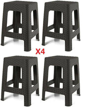 Cargar imagen en el visor de la galería, 4 X Taburetes Sillas de plástico Estilo Rattan vario colores, Asiento Cuadrado