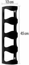Cargar imagen en el visor de la galería, Estante soporte de pared negro para 4 botellas hogar