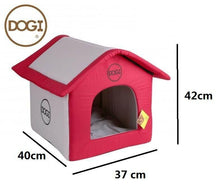 Cargar imagen en el visor de la galería, Casa para Perro Gato Mascota con Cojin, y Cremallera Desmodable 42x35x40 cm