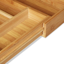 Cargar imagen en el visor de la galería, Organizador Cubiertos, Cubertero Bambú, Portacubiertos Extensible 26-37x34xh5 Cm