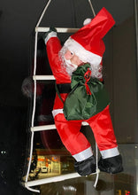 Cargar imagen en el visor de la galería, Colgante Papá Noel Tejido Impermeable en Escalera 35x 144 cm Balcón Decoracion Navidad