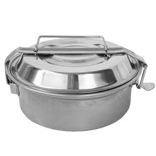 Cargar imagen en el visor de la galería, Fiambrera con 2 Platos Acero inoxidable Porta alimentos, Cocinar o Calentar Comida al fuego Para Camping trabajo Pesca Viaje