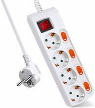 Cargar imagen en el visor de la galería, Regleta con 3 ,4,5,6 Tomas de Enchufes + Interruptores Individuales, 3680 W, 250 V, Blanco …