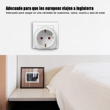 Cargar imagen en el visor de la galería, 2 x Adaptador Enchufe Uk a Enchufe Europeo Adecuado Para Viajar Blanco 250v, 13a