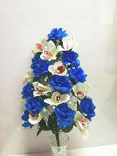 Cargar imagen en el visor de la galería, Ramo de Flores rosas + Orquídeas Artificiales Cementerio Mesa Decoración Boda