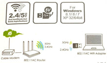 Cargar imagen en el visor de la galería, WiFi Adaptador Mini Wifi USB 2.0 - 2.4 /5GHz – 5 V – 433 Mbps