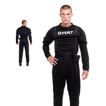 Cargar imagen en el visor de la galería, Maxia Fiesta - Disfraz Agente Swat Musculoso Hombre Adulto Para Carnaval Fiesta Teatro