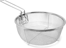 Cargar imagen en el visor de la galería, Cestillo para Freír con Mango Plegable y Enganches para la Sartén cesta redonda
