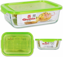 Cargar imagen en el visor de la galería, Fiambrera de Cristal con Tapa de Verde Rectangular Cuadrada redonda