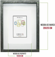 Cargar imagen en el visor de la galería, Marco de Fotos con Profundidad color Gris salpicados para pared MOD-3503