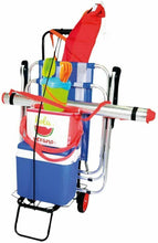 Cargar imagen en el visor de la galería, Carro portamaletas de viaje multiusos para playa plegable, 31 x 45 x 98 cm, para transportar