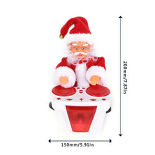 Cargar imagen en el visor de la galería, Juguete Papá Noel luz eléctrico musical tambor de música giratoria Navidad deco