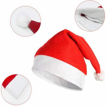 Cargar imagen en el visor de la galería, Gorro de Navidad Santa Claus Papa Noel disfraz fiesta cena rojo 10 unds