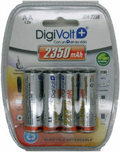 Cargar imagen en el visor de la galería, Pilas recargables + cargador eléctrico 4 pilas AA, AAA, 100, 1400, 2350 mAh