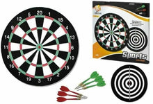 Cargar imagen en el visor de la galería, Diana Doble cara 37/45 cm con dardos Punta Metal para colgar niños y adultos