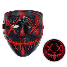 Cargar imagen en el visor de la galería, Máscara Asesino Purgador Luz LED Máscara Luminosa Carnaval Halloween Accesorios