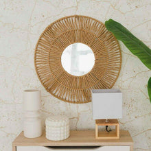 Cargar imagen en el visor de la galería, Esoejo Redondo Caren Rafia Natural 50CM Decoracion Para Entrada Casa Dormitorio