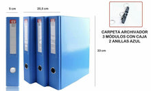 Cargar imagen en el visor de la galería, Carpetas, pack de 3 archivadores de palanca polipropileno, A4