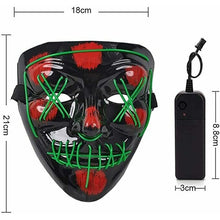 Cargar imagen en el visor de la galería, Máscara Asesino Purgador Luz LED Máscara Luminosa Carnaval Halloween Accesorios