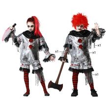 Cargar imagen en el visor de la galería, Disfraz Payaso Macabro Gris Niño Niña Unisex Infantil Halloween Carnaval Teatro