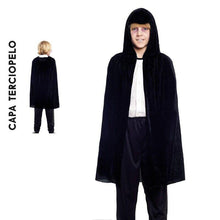 Cargar imagen en el visor de la galería, Capa Roja o Negra con Capucha para Disfraz de Vampiro de Terciopelo 90 cm