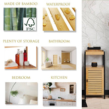 Cargar imagen en el visor de la galería, Mueble de Baño Armario bajo estructura mdf 1 puerta y 1 compartimento bambu Cebu