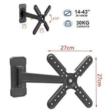 Cargar imagen en el visor de la galería, Soporte de pared para televisor TV LCD LED monitor 14" A 43" Giratorio inclina