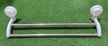 Cargar imagen en el visor de la galería, Toallero Doble Barras Con Ventosas Fuerte De Pared Pvc Plástico Barras Acero Inoxidable Para Toallas
