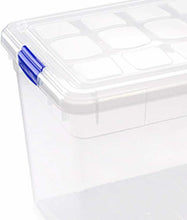 Cargar imagen en el visor de la galería, Caja Plástico de almacenamiento, TRANSPARENTE, 35 Litros, sin ruedas