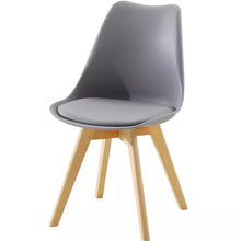 Cargar imagen en el visor de la galería, Silla Pata Madera y Asiento Acolchado, Estilo nórdico 49x56x83 cm