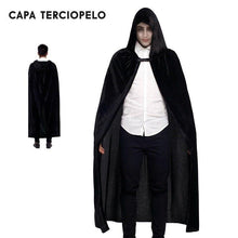 Cargar imagen en el visor de la galería, Capa Negro o Rojo Con Capucha De Terciopelo Unisex Para Disfraz Vampiro 140 Cm