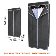 Cargar imagen en el visor de la galería, Armario con Funda / Ropero con Funda, Tela Ropero Estante Lona Ropa Guardarropa, Armario almacenamiento Color Negro