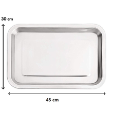 Cargar imagen en el visor de la galería, Bandeja de servir de acero inoxidable pulida gastronomía comida 2 unds