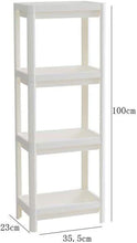 Cargar imagen en el visor de la galería, Mueble de Baño Estantería plástico de almacenamiento 4 niveles con gancho 35,5 x 23 x 100 cm