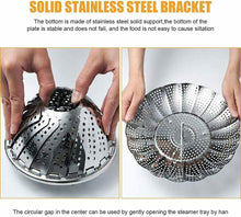 Cargar imagen en el visor de la galería, Cesta Vaporera coccion inox Plegable de Acero Inoxidable,Steamer agujeros 26 cm