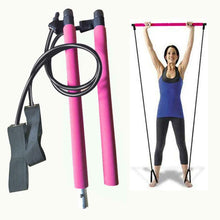 Cargar imagen en el visor de la galería, Ajustable Barra de Pilates con Bandas de Resistencia, Maquinas de Gimnasio LILA