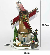 Cargar imagen en el visor de la galería, Escena Molino Navideño con Luces LED, Música y Movimiento | Decoración Navidad 30,5 cm – Funciona con Pilas