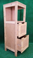 Cargar imagen en el visor de la galería, TENDANCE Mahe Mueble Columna de Baño Armario Cajonera Bambú 2 Cajones DM Plus 1 Estante